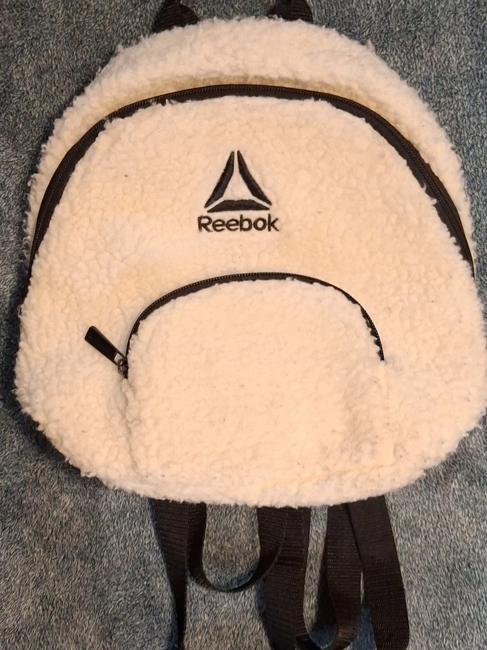 Reebok Sherpa Mini Backpack in Cream with Black Trim